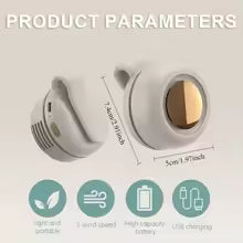 Portable Clip-On Fan, Mini USB Rechargeable360° Rotatable Fan, 3-Speed Silent MiniBladeless Fans